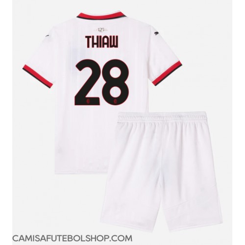 Camisa de time de futebol AC Milan Malick Thiaw #28 Replicas 2º Equipamento Infantil 2024-25 Manga Curta (+ Calças curtas)